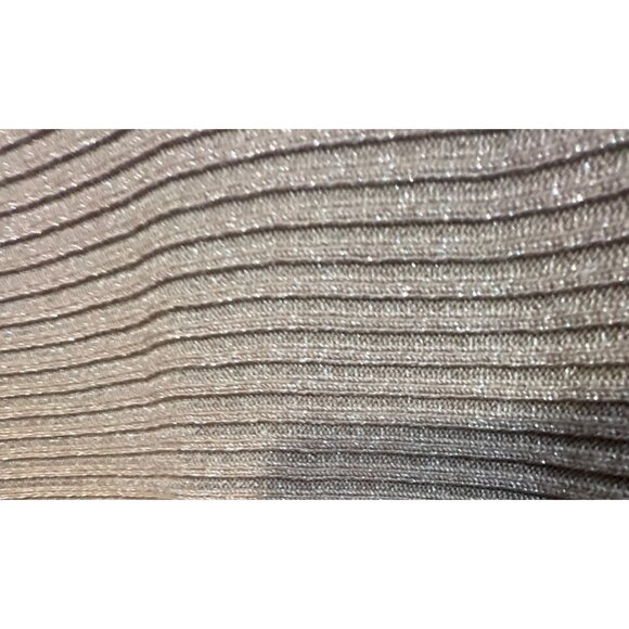 Metallic Beige Ribbed 3/4 Sleeve Knit Top By Chicos Size 3 XL - Picture 5 of 5